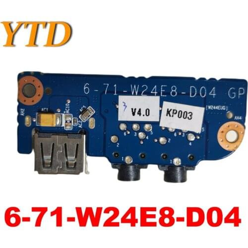 Original FOR Clevo W244EUQ DNS W258ELQ 0151559 placa base conector de audio USB 6-71-W24E8-D04 free shipping