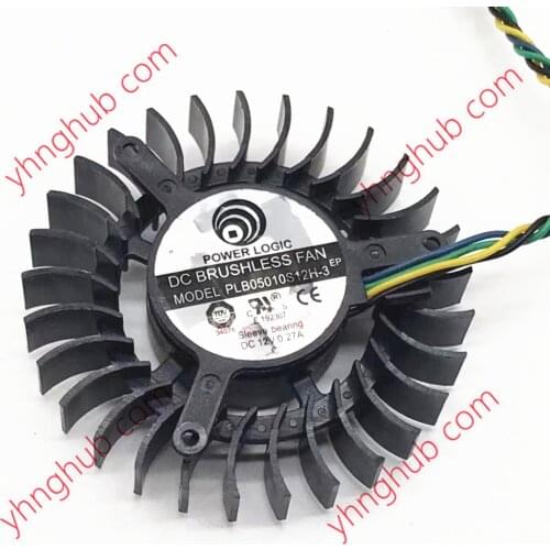 Power Logic PLB05010S12H-3 DC 12V 0.27A 4-wire 55x55x13mm Server Cooling Fan