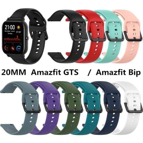 20mm for Xiaomi Huami Watchband for Amazfit Bip Strap For Amazfit GTS / GTR 42MM Band Silicone Replacement Bracelet Wrist Strap
