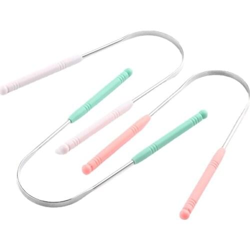 Stainless Steel Tongue Scraper Oral Tongue Fresh Breath Cleaning Brush Toothbrush Oral Hygiene High Quality Tounge Scraper