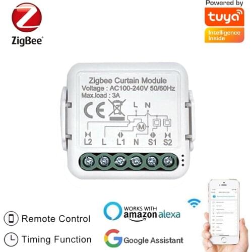 Zigbee3.0 WiFi Smart Curtain Blinds Module Switch Roller Shutter Motor Tuya Wireless Remote Control Work With Alexa Google Home