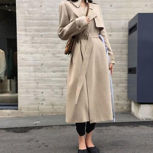 British style Windbreaker Coats Mid-Length Womens Clothing 2021 Spring Autumn New Fashion Loose Casual Trench Coat Female A525