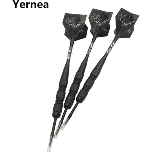 Yernea 3Pcs Professional Steel Tip Darts 22g Nickel Plated Iron Steel Pointed Darts Throw Game Aluminum Shafts Dart Flight