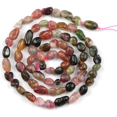 YHBZRET Natural Tourmaline Stone Irregular Gravel spacers Loose beads for Jewelry making 4~5mm DIY necklace bracelets Jewellery