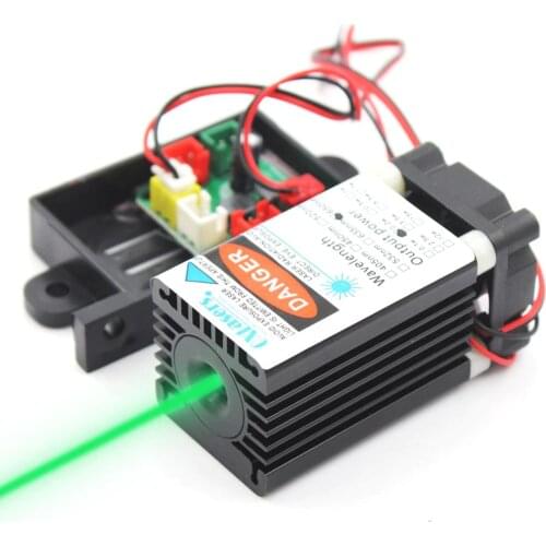 Oxlasers 520nm green laser module 100mW 505nm 515nm TTL green laser light 12V with DC adapter and Cooling Fan Fat beam