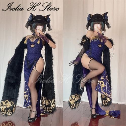 Irelia H Store Azur Lane CaitSith Cheshire Cosplay Costume Cheshire sexy cheongsam dress female Custom made/size
