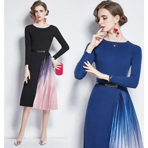 Women Autumn & Winter Elegant Sweater Dress High Quality Chic Office Party Robe Femme Vintage Designer Vestidos
