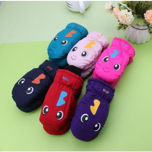 2-5years Good Quality Baby Mitten For Winter Kids Boys Girls Outdoor Warm Gloves Waterproof Windproof Anti-slip leather