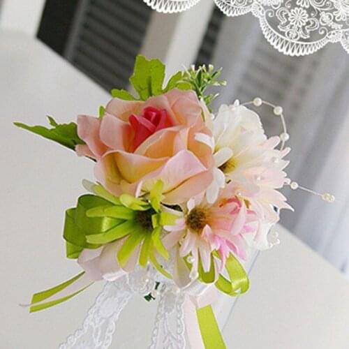 2 Pcs\lot Handmade Silk Artificial Flower Best Man Corsage For Groom Groomsman Wedding Suit Boutonniere Pin Brooch Accessories