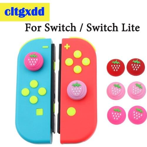 2pcs Strawberry Thumb Stick Grip Silicone cap Joystick Cover For Nintendo Switch Lite Joy-Con Controller Silicone Thumbstick Cas