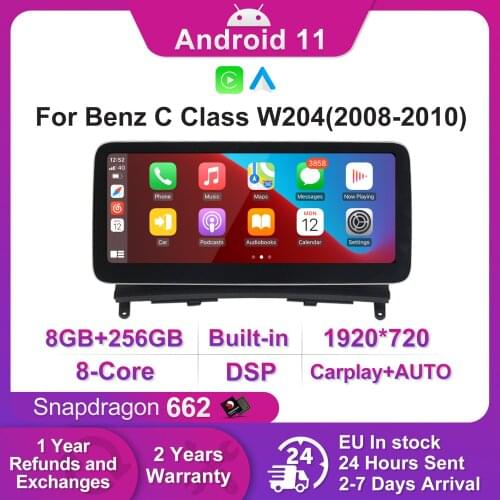 2021 New Arrival 8GB+128GB Android Car Multimedia Player GPS Carplay For Mercedes Benz C Class W204 C180 C200 C220 C300 C350