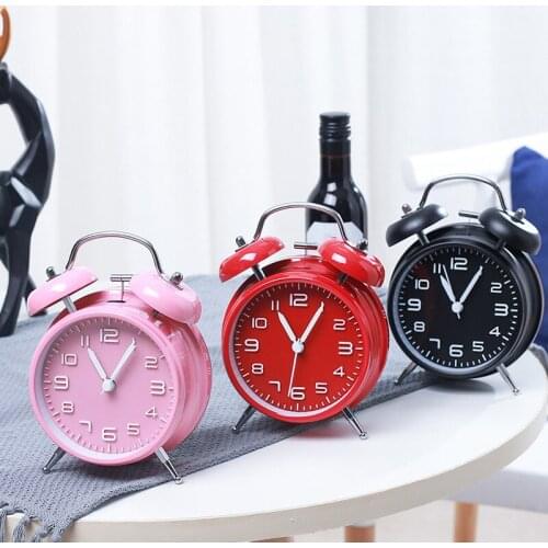 4-inch Boutique High-quality Three-dimensional Metal Bell Scanning, High Volume Silent Alarm Clock, Student and Child Gifts