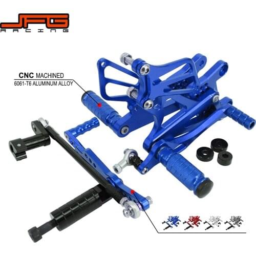 Motorcycle Aluminum CNC Adjustable Footpegs Foot Pegs Pedals Rest Rearset For YAMAHA YZFR1 YZF-R1 YZF R1 2007-2008