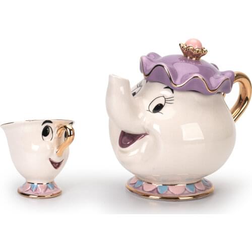 Free Shipping Beauty And The Beast Teapot Set Mug Mrs Potts Chip Tea Pot Cup Gift