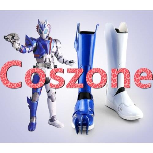 Kamen Rider Vulcan Blue White Cosplay Shoes Boots Halloween Carnival Cosplay Costume Accessories