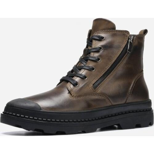 Retro Men Motorcycle Riding Boots Genuine Leather Waterproof Rider Shoes 47 Mens Resistant Male Hiking Wear Plus Size 12