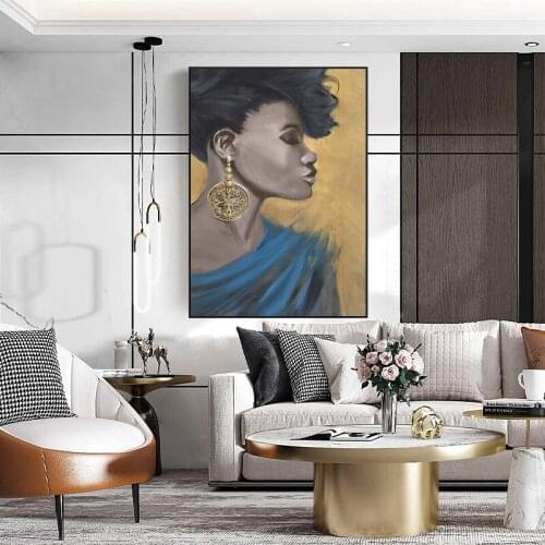 Black Woman Model Portrait Art Photo Anime Poster Print Letter Love Wall Art Canvas Painting Home Decor Picture Wall Decoration