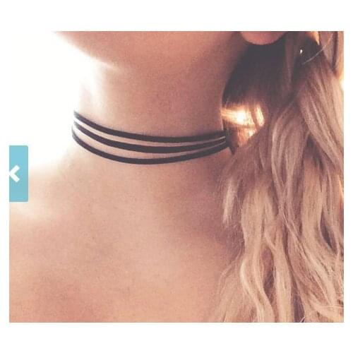 Black Pu Leather Choker Necklace Fashion Boho Choker Necklace for Women Jewelry Party Gift