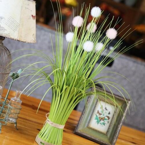59cm 7 Tufting Flower Balls Artificial Plants with LED Lights Green Leaf Onion Grass For Living room Wedding Garden Decoration
