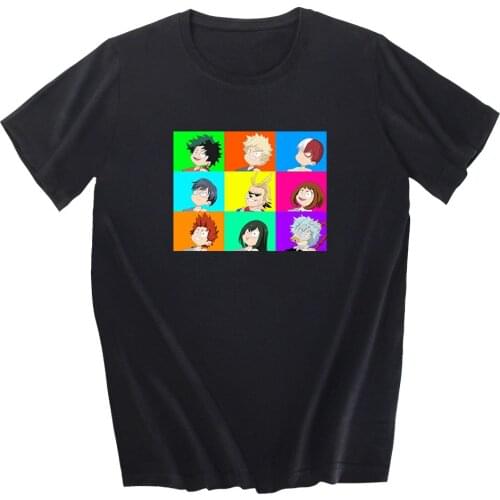 Cotton Summer Mens T-shirts My Hero Academia Midoriya Izuku Men Women T-shirt Anime Funny Casual Hip Hop Tops Tees Streetwear