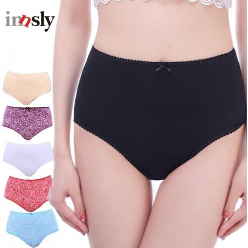 2 Pieces/Set Innsly Women High Waist Panties Cotton Underwear Soft Printing Briefs European Size
