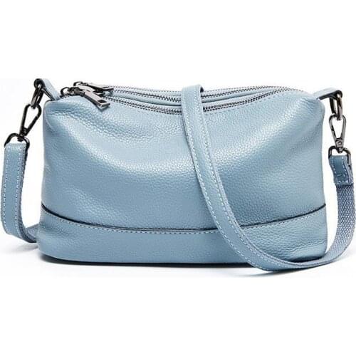 Soft Real Leather Women Shoulder Bag 2021 Desiger 3 Layer Genuine Leather Women Bag Small Lady Crossbody Bag Cow Leather Purse