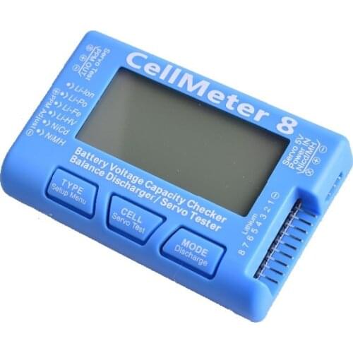 Cellmeter 8 Battery Voltage Capacity Checker Servo Tester for Lipo/Li-lon/Li-Fe NiCd/NiMH Battery with Backlight