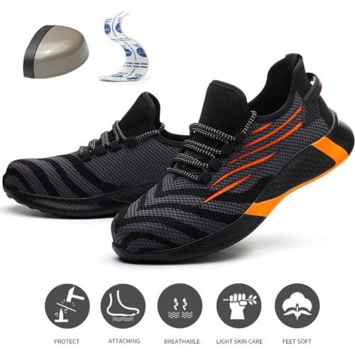 Fashion Anti-puncture Working Sneakers Lightweight Mesh Indestructible Work Shoes Summer Breathable Men Work Safety Shoes