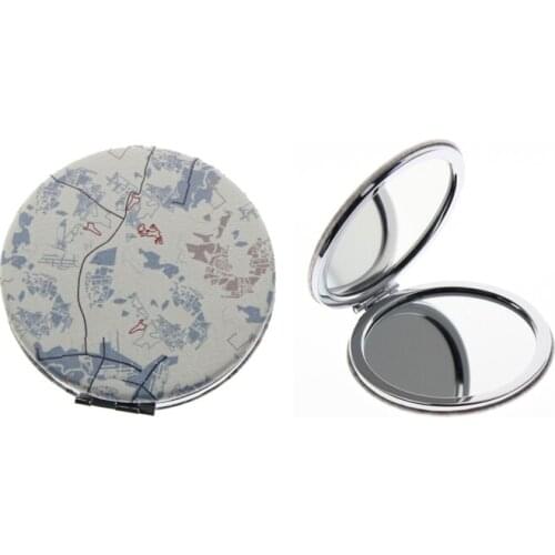 7cm Round Double Side Cheap Portable Folding Hand Vanity Makeup Cosmetic Compact Pocket Mirror For Women Girl Child Kid Gift