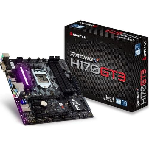 Full new BIOSTAR H170GT3 Desktop Motherboard H170 LGA 1151 DDR4 64G SATA3 USB3.0 Micro ATX