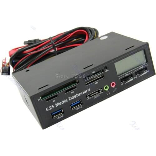 USB 3.0 All-in-1 5.25" Muiti-function Media Dashboard Front Panel Card Reader Drop Shipping