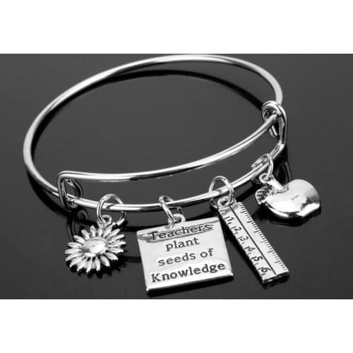 MQCHUN Handmade Jewelry"Teachers Plants Seeds Of Knowledge" Bracelet Adjustable Bracelets Bangle for Teachers Day Gift-25