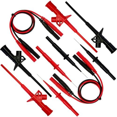 Aidetek sharp stainless steel needle Flexible Insulated Test Clip test leads set kit accessories for multimeter DMM 2TLP20167