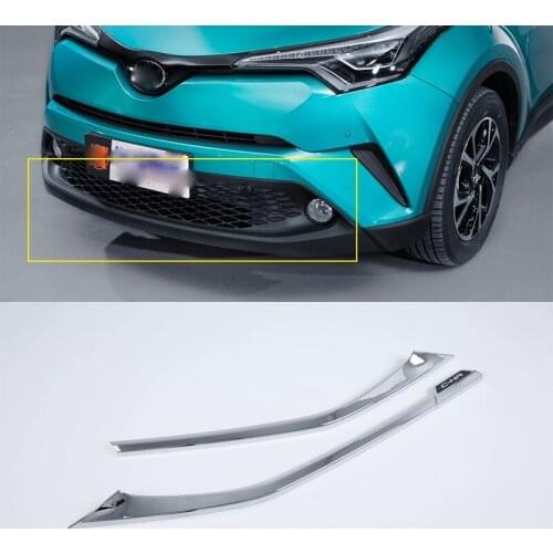 Stainless steel Exterior front grill trims Decoration Strip Cover Trim Car Styling For TOYOTA CH-R 2018
