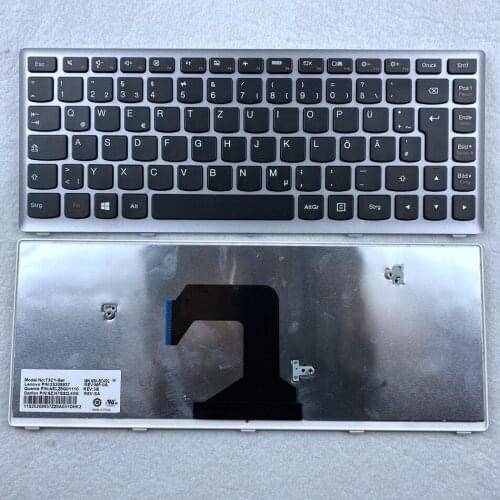 Germany Laptop Keyboard For Lenovo IdeaPad U410 With SilverFrame T3C1-Ger 25208937 GR Layout