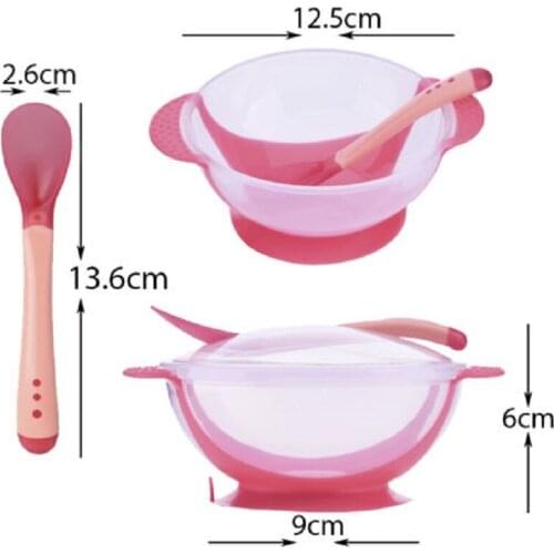 2020 New Arrival Baby Sucker Bowl Spoon Fork Set Anti-Slip Learning Dishes Children Training Solid Feeding Dishes Hot Sale