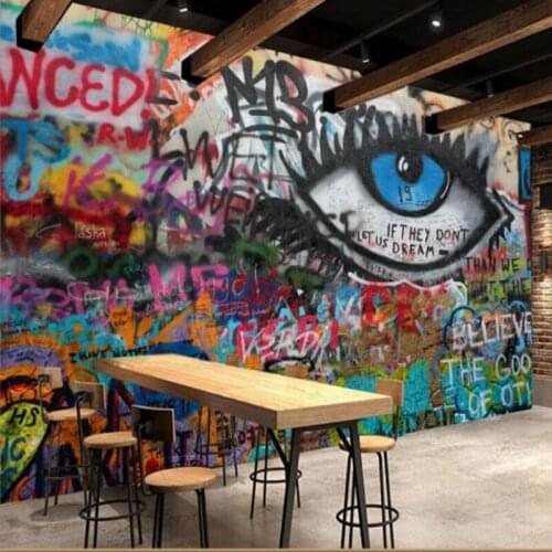 Custom wallpaper graffiti wall KTV bars cafe cafe office wallpaper mural wallpaper seamless large photo wallpaper Beibehang