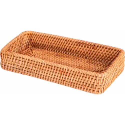 Woven Basket Food Tray Party Table Home Rattan Manual Kitchen Organizer Snack Serving Bowl