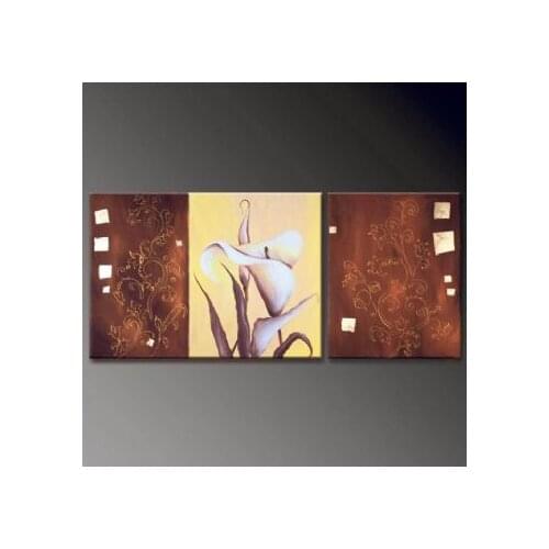 Hand Painted Oil Painting Triptych With Callas-Modern Oil Painting On Canvas Art Wall Decor-Floral Oil Painting Wall Art
