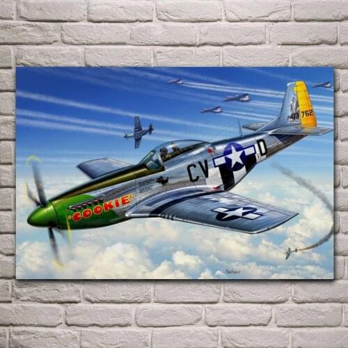 US classis aircraft B 17 8th Air Force P 51D 5 NA 368th living room decoration home decor art wall print fabric posters MD946