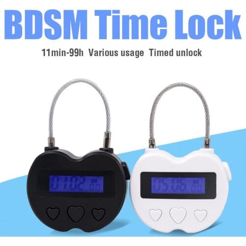 USB Charging Bondage Lock BDSM Restraint Digital Timer Switch Locking Mouth Gag Chastity Adult Game Sex Toys Shop Slave Cosplay