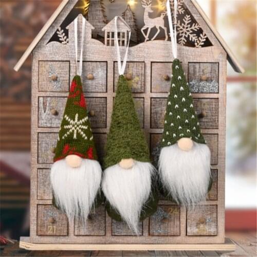 Navidad 3pcs Faceless Old Man Forest Doll Pendant 2022 Home Christmas Decoration Faceless Doll Ornament Happy New Year Natal