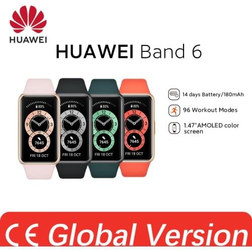 In stock Huawei Band 6 Smartband Blood Oxygen 1.47'' AMOLED Screen Heart Rate Tracker Sleep monitoring band 6