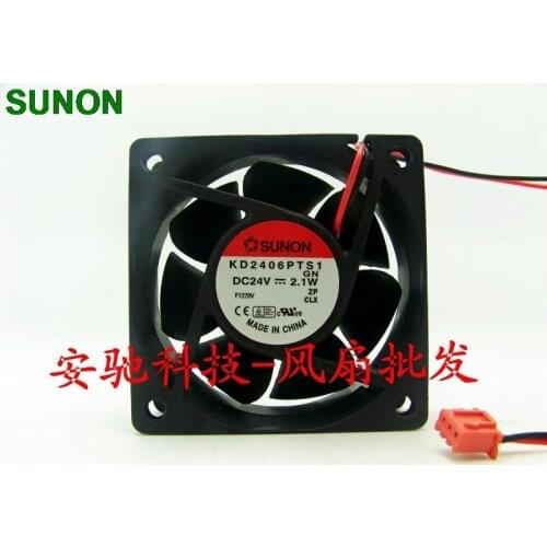 For Sunon KD2406PTS1 24v fan 60 60mm 6cm 6025 2.1W 2 line drive cooling fan