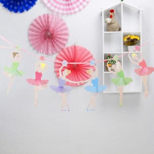 Ynaayu 10pcs/set Ballet Flags Banner 3M Ballet Danner Garlands Large size 14*32cm Banner School Party Decorate For Party Supply