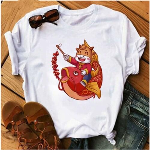 LINNA Womens T-shirt Summer Casual Harajuku Cute Cartoon Print T-shirt Women Short Sleeve Funny Fashion Clothes Top