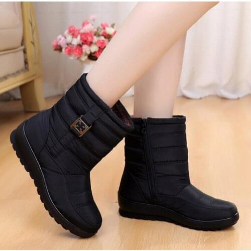 Winter womens waterproof warm ankle boots non-slip snow boots