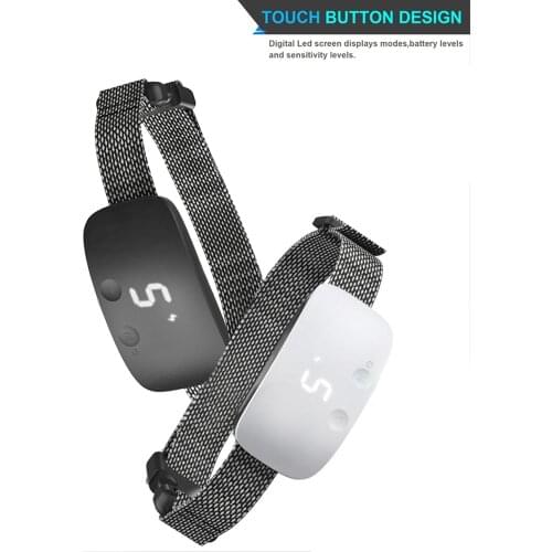 1pc Automatic Dog Training Device Sound/Vibration/Electric Shock Rechargeable Bark Stopper Touch Button IP67 Waterproof Collar