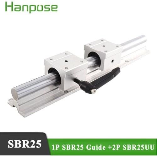 1pcs SBR25 700mm800mm900mm 1000mm Linear Guide Rail and 2pcs SBR25UU Linear Bearing Blocks for CNC parts 25mm Linear Rail