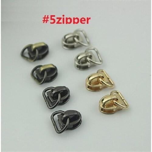 100 pieces / lot) hardware accessories for luggage and handbags hanging plated with D buckle # 5 zipper head hardware repair
